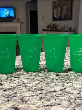 Masters Green Plastic Cups Set with Masters Logo